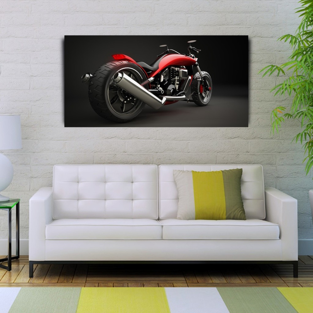 İşsevenler Kırmızı Naked Motor - 60 x 120 cm Kanvas Tablo Fiyatı
