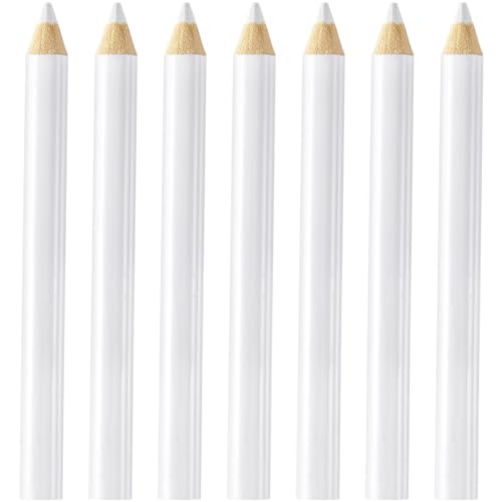 Isslly 7PCS Fabric Pencils for Sewing, White Water Soluble Sewing Fabric Maker, Tailors Chalk for Fabric Wipe Quilting, Fabric Pencil for Dressmakers Sewing DIY Crafts (8.75 cm)