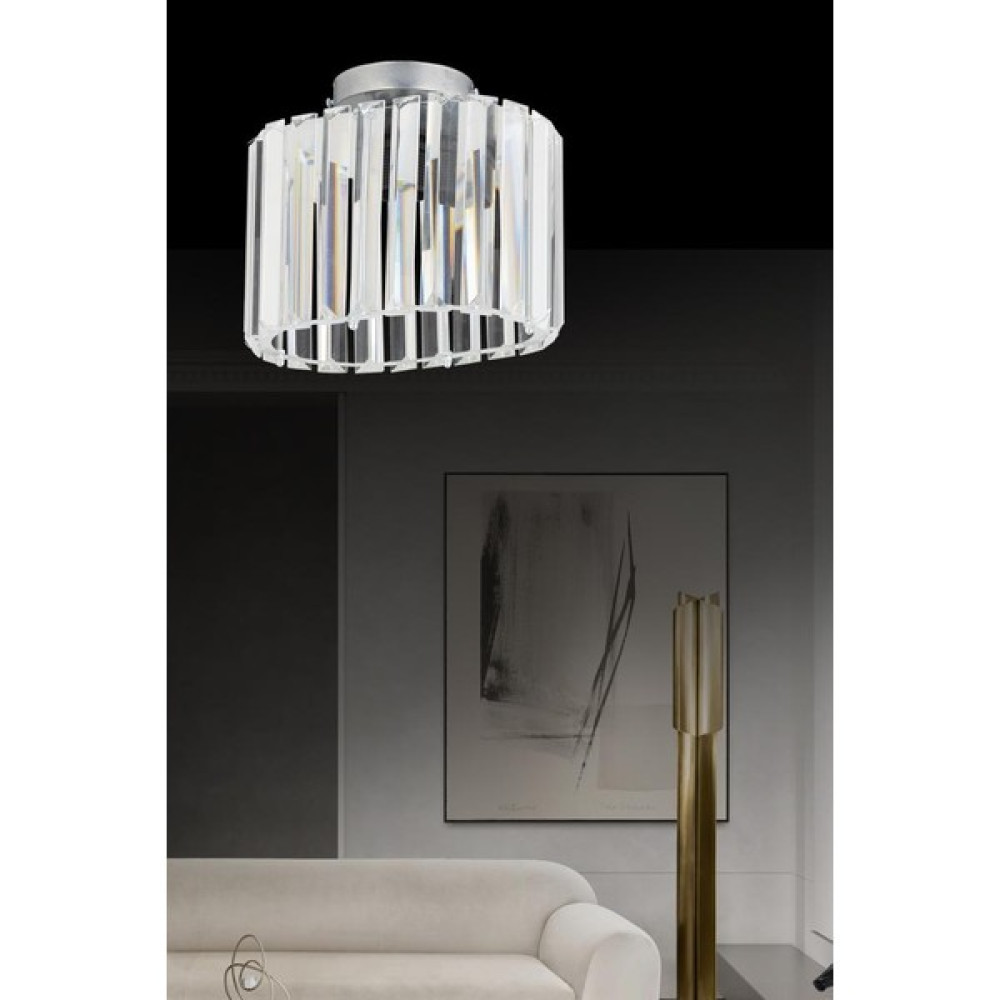 Istanbul Avize Plafonyer Tavan Oval 22 cm Gümüş Kristal Taşlı Avize Avize Fiyatı