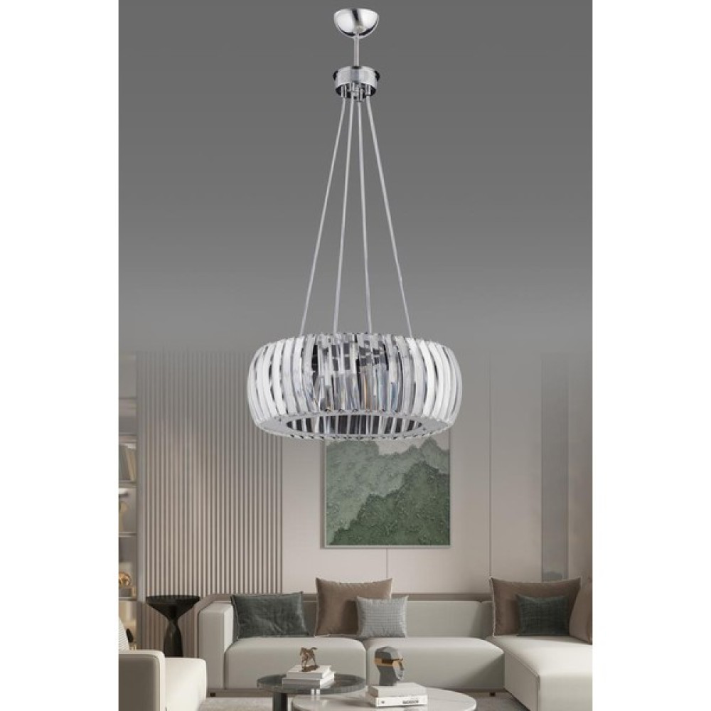 Istanbul Avize Venüs Gümüş 40 cm Kristal Taşlı Avize Avize Fiyatı