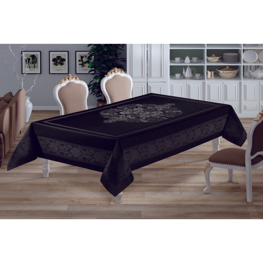 Istanbul Çeyiz Jumbo Teflon Kaplamalı ve Leke Tutmaz Masa Örtüsü L Siyah 160x260 - 160 x 260 cm Masa Örtüsü Fiyatı