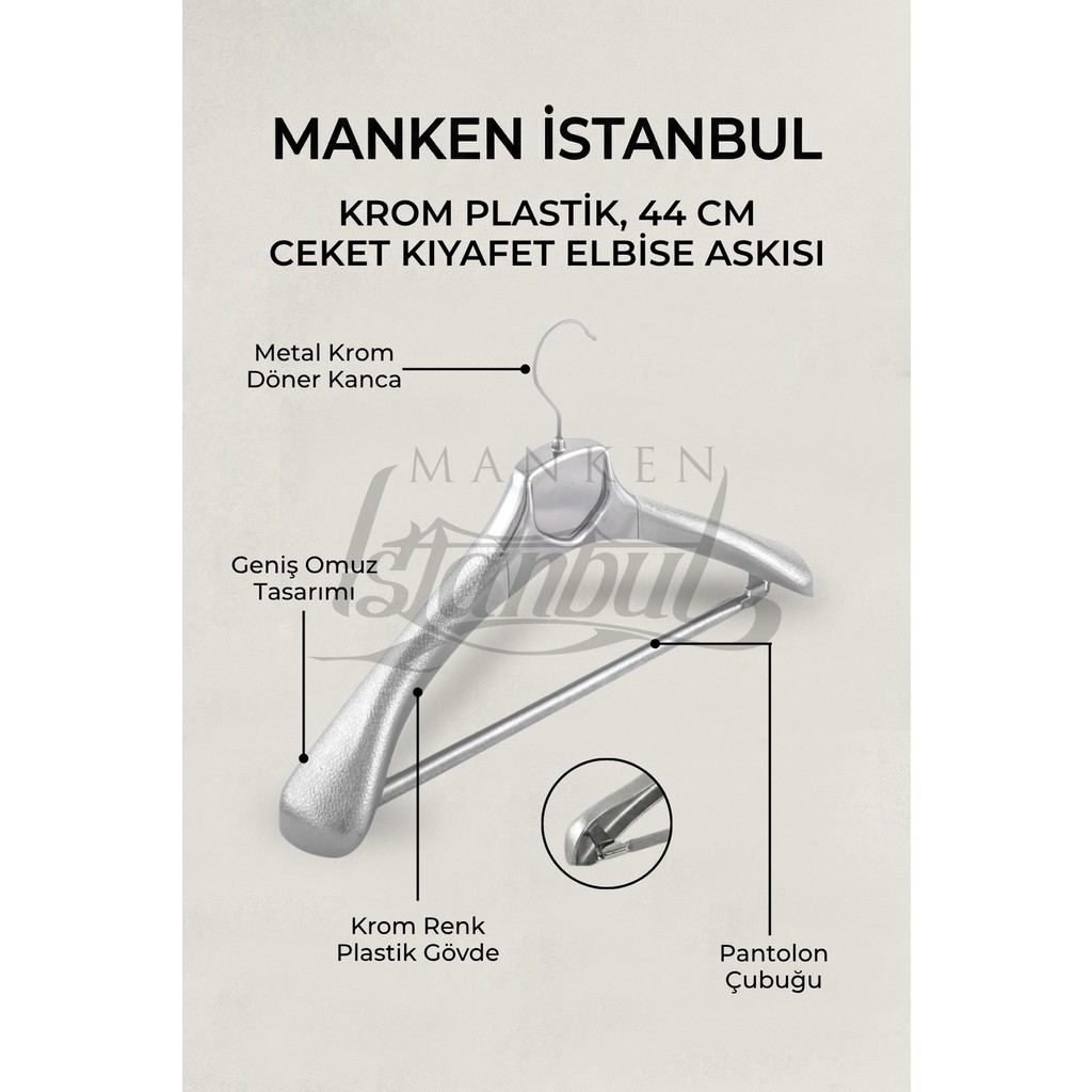 İstanbul Manken 10 Adet A-Kalite Gümüş Kaplama Plastik Ceket Askısı Kıyafet Askısı Takım Elbise Askısı Giyim & İç Giyim Fiyatı