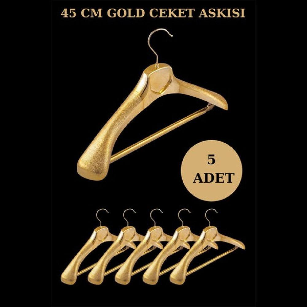 İstanbul Manken 5 Adet Plastik Gold Renk Yüksek Kalite Ceket Askısı,elbise Askısı,takım Elbise Askısı Eşya Saklama / Düzenleme Fiyatı