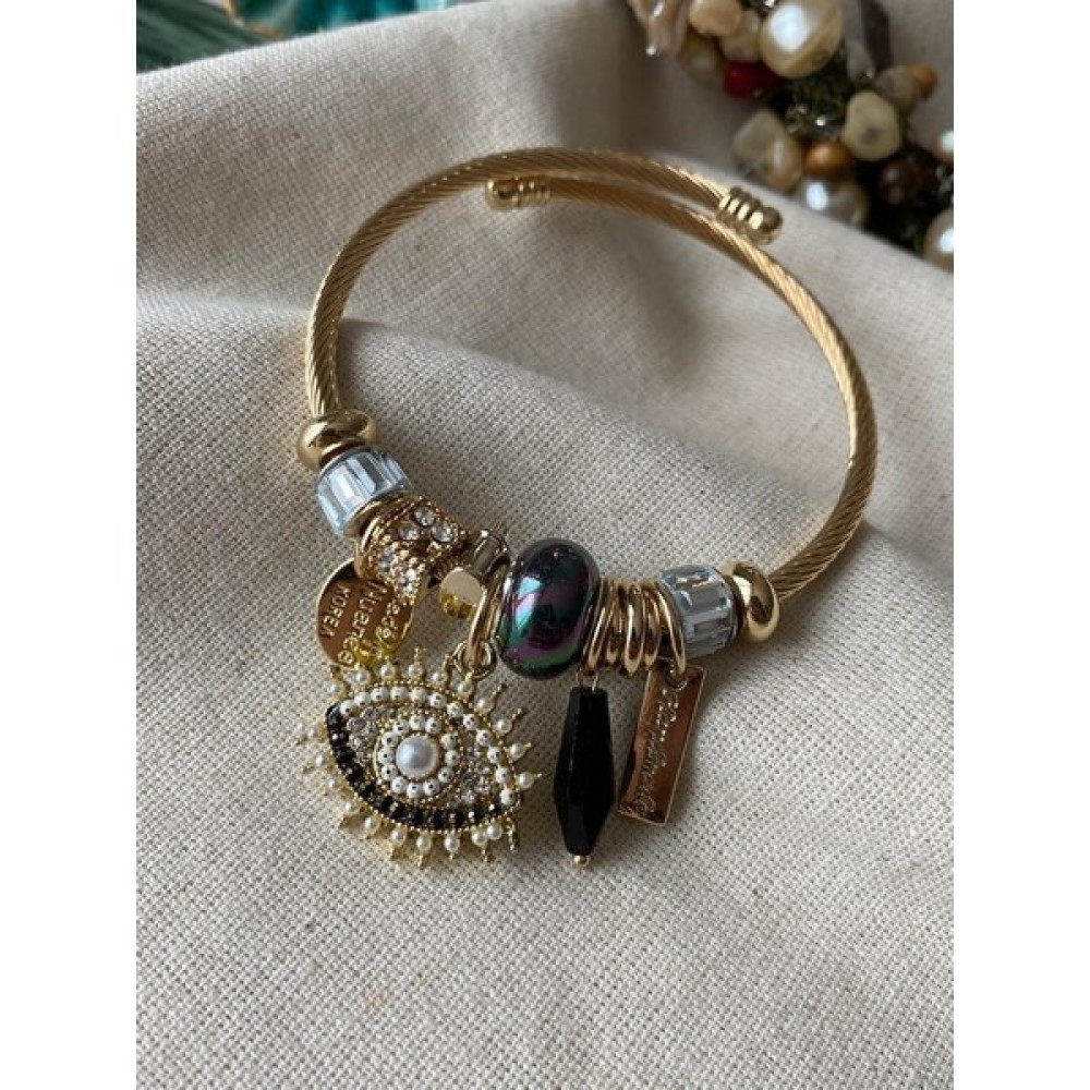 İstanbulbigsale Pandora Model Charm Bileklik Gold Göz Charm Pandora Saat ve Bileklik Aksesuarı Fiyatı