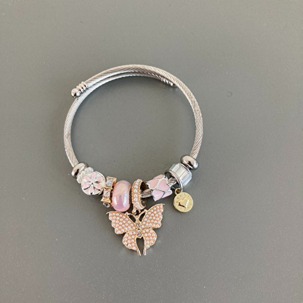 İstanbulbigsale Yleaf Charmlı Kelebek Kolye Pandora Charmlı Kelebek Bileklik - Silver Saat ve Bileklik Aksesuarı Fiyatı