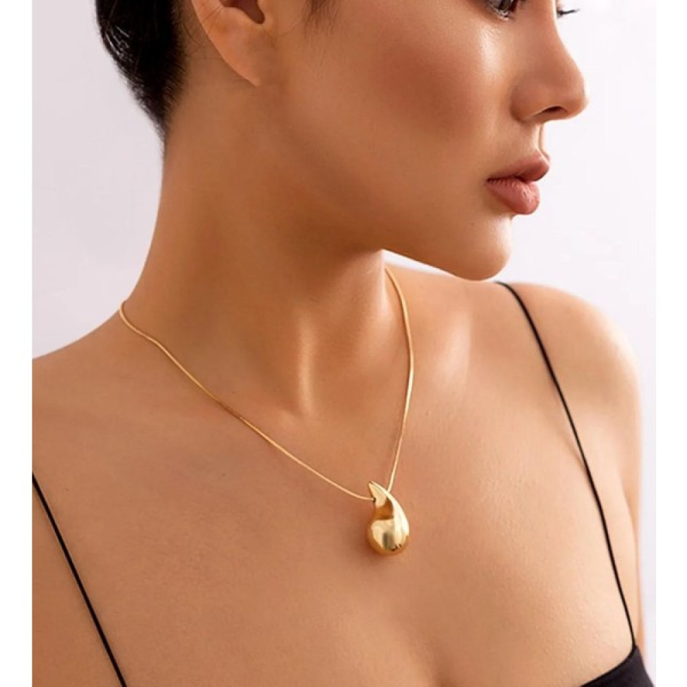 İstanbulbigsale Yleaf Marka Kolye Botega Model Göz Yaşı Kolye Çelik Kolye - Gold Altın, Takı & Aksesuar Fiyatı