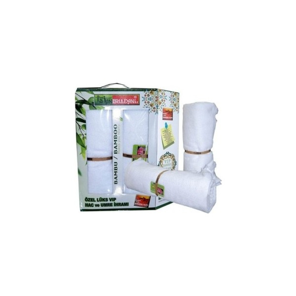 İstanbuldanlı Pamuklu Ter Emici Özellikli Bambu Ihram - 110X220CM - 1400GR - Beyaz - 110 x 220 cm Plaj Havlusu Fiyatı