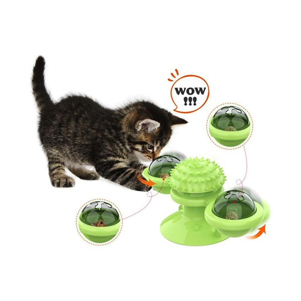 İşte Bu Dönen Kedi Oyuncağı Interaktif Fırıldak Işıklı Catnipli 360 Derece Dönen Vantuzlu Kedi Oyun Topu Evcil Hayvan Ürünleri Fiyatı