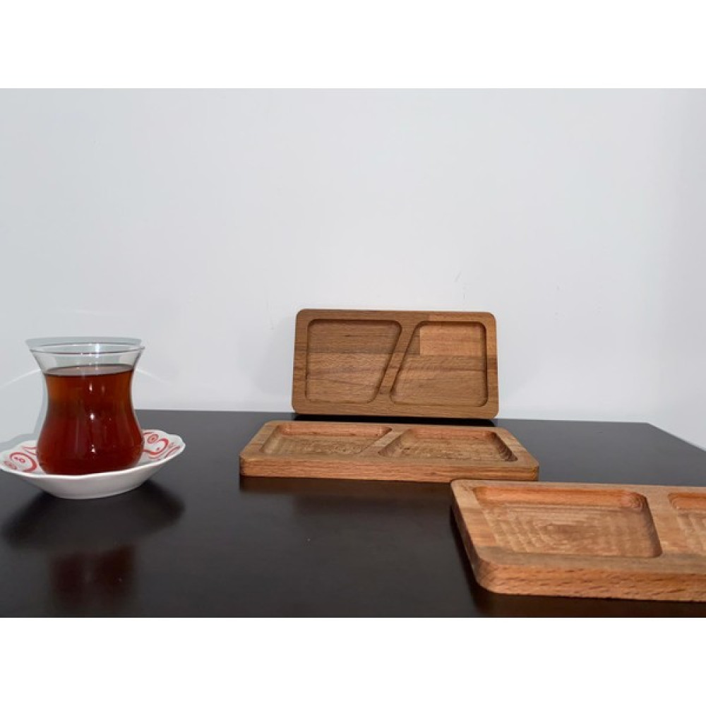 İstesende 3 Adet Iki Bölmeli Ahşap Sunumluk Çerezlik Kahvaltılık Mutfak Gereçleri Fiyatı