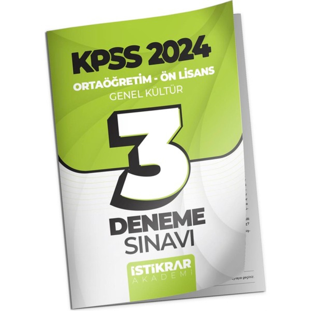 İstikrar Yayın Dağıtım Istikrar Akademi Kpss 2024 Ortaöğretim-Ön Lisans Genel Kültür Tarih - Coğrafya - Vatandaşlık 3 Deneme Sınavı KPSS Fiyatı