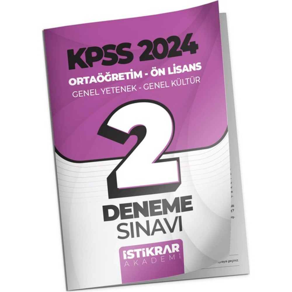 İstikrar Yayın Dağıtım Istikrar Akademi Kpss 2024 Ortaöğretim Ön Lisans Genel Yetenek - Genel Kültür 2 Deneme Sınavı KPSS Fiyatı