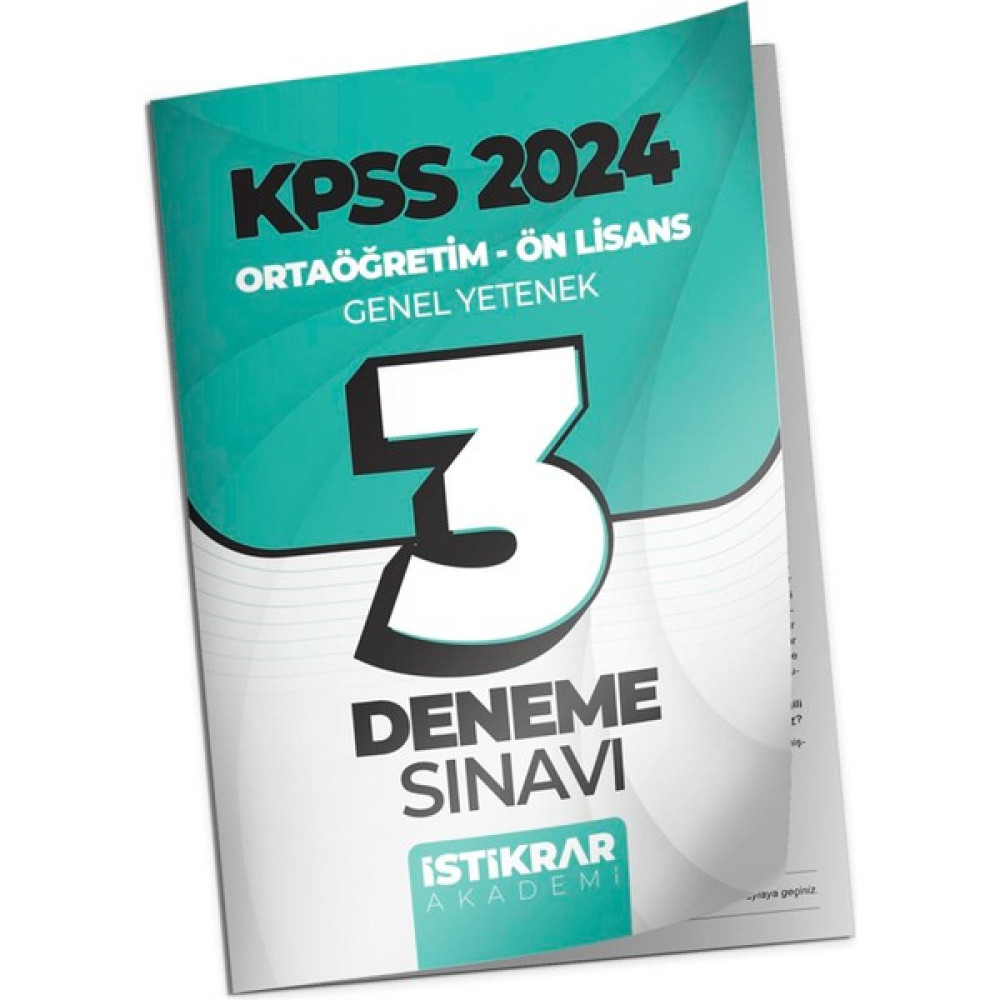 İstikrar Yayın Dağıtım Istikrar Akademi Kpss 2024 Ortaöğretim Ön Lisans Genel Yetenek Matematik - Türkçe 3 Deneme Sınavı KPSS Fiyatı