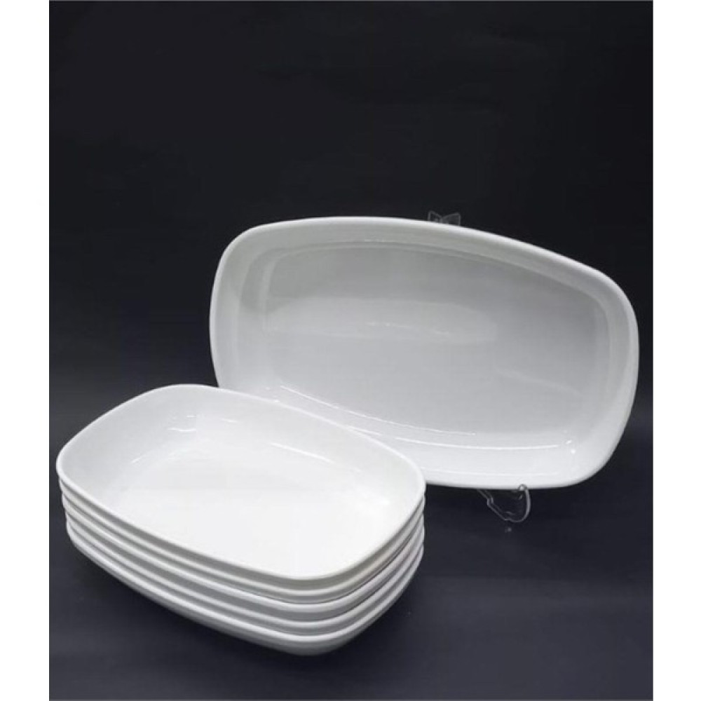 Istoç Türk 4 Adet Beyaz Melamin Kayık Tabak 28X18CM Büyük Boy Salata Tabağı Günlük Kullanıma Hesapl Mutfak Gereçleri Fiyatı
