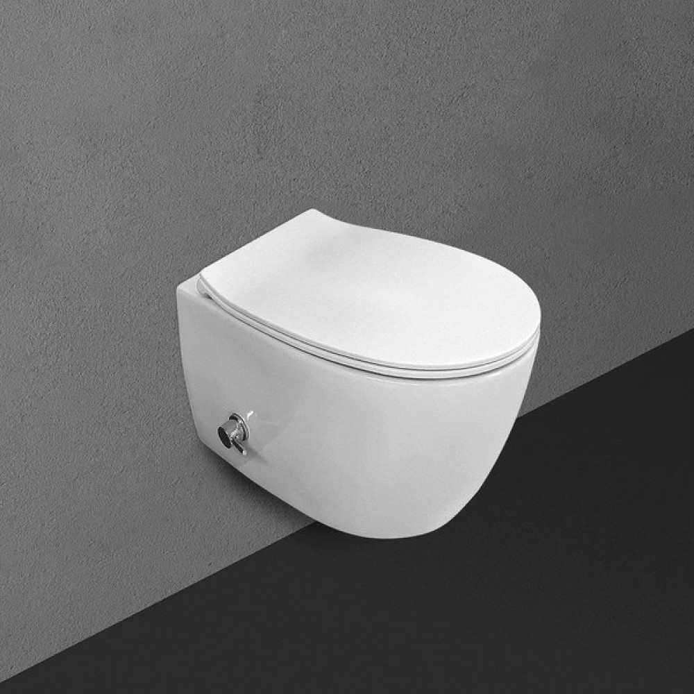 Isvea CLEANWASH Entegre Taharat Musluklu Rimless Asma Klozet ve Yavaş Kapanan kapak - Beyaz Klozet Fiyatı