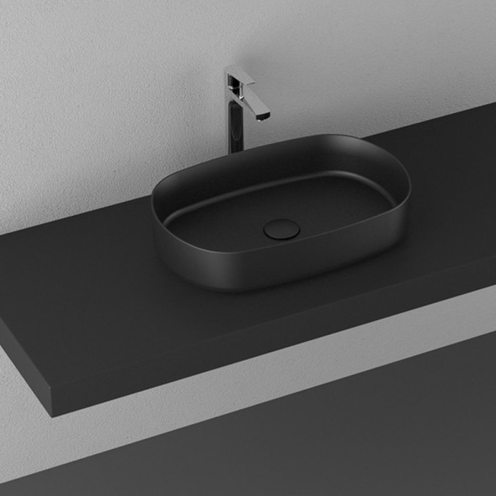 Isvea Infinity 55 cm Tezgahüstü Lavabo-Siyah - Siyah Lavabo Fiyatı
