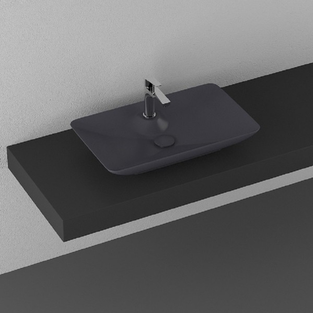 Isvea Sistemay Clear S&s Tezgahüstü Lavabo 65 cm Antrasit Lavabo Fiyatı