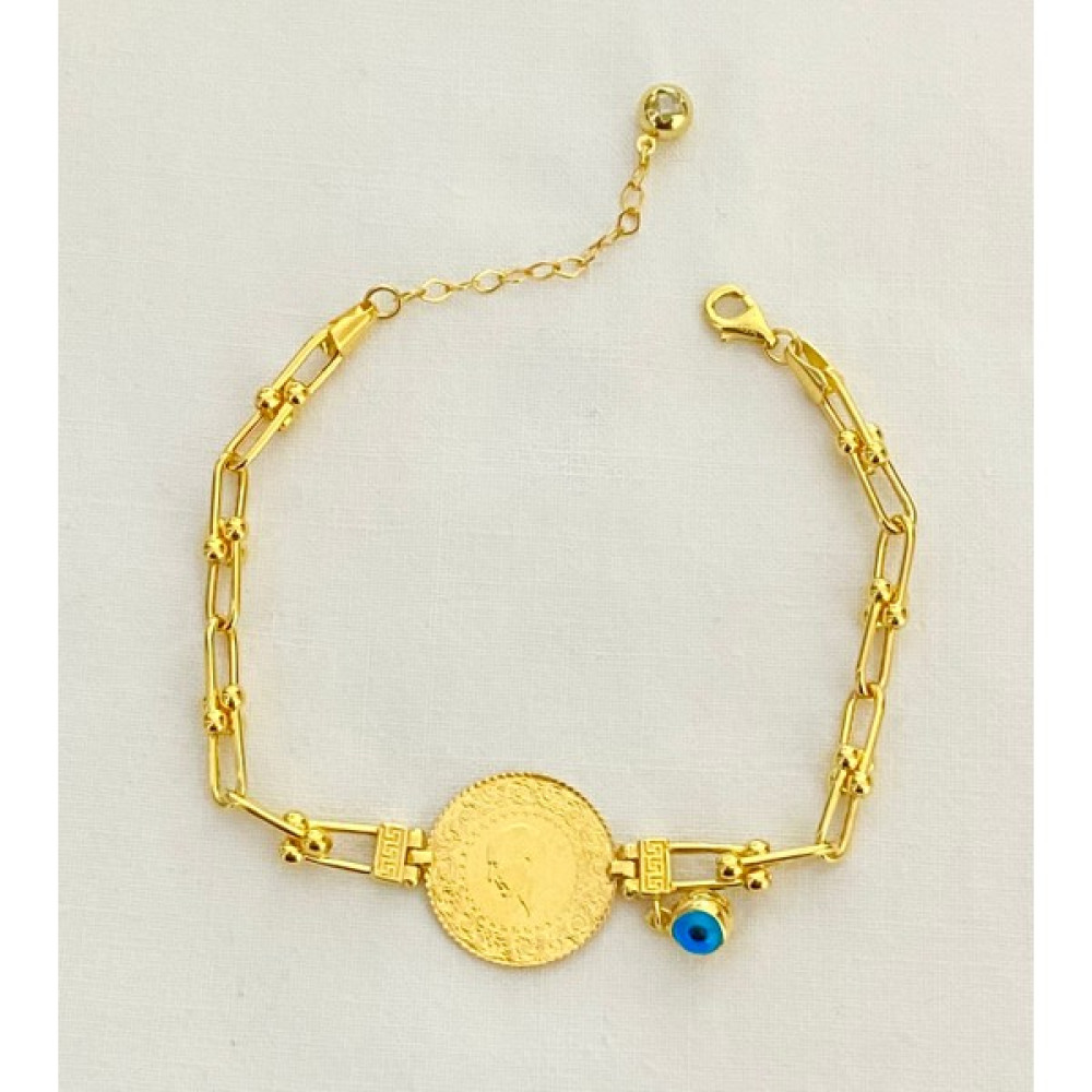 İtalyan Toplu Zincirli 22 Ayar Çeyrekli Bileklik Saat ve Bileklik Aksesuarı Fiyatı