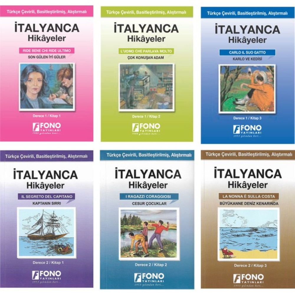 Italyanca-Türkçe Hikayeler (6 Kitap Set) (Derece 1-2) Yabancı Dil Öğretici Kitaplar ve Eğitim Setleri Fiyatı