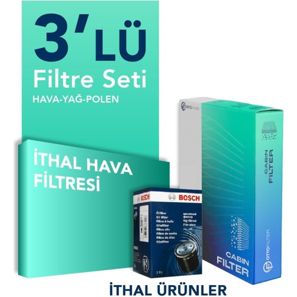 İTHAL Hyundaı Accent Blue 1.6 Crdı Filtre Bakım Seti (2011-2019) 3 Lü Oto Filtre Grubu Fiyatı