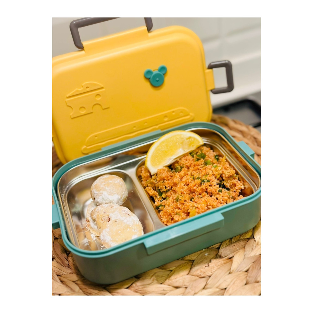 ithallattan Lunch Box (SARI & ADAÇAYI) 304 Paslanmaz Çelik 21cm Sıvı Önerilmez Saklama Kapları Fiyatı
