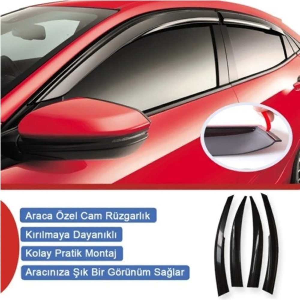 İtibar Fiat Linea Cam Rüzgarlığı Mugen 4 Lü Set Ön Arka Oto Rüzgarlıkları Fiyatı