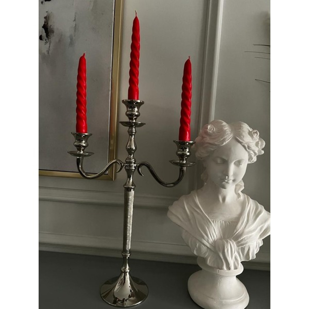 Iv Candles Homedecor 3'lü Kırmızı Burgulu Şamdan Mumu Dekoratif Mum Fiyatı