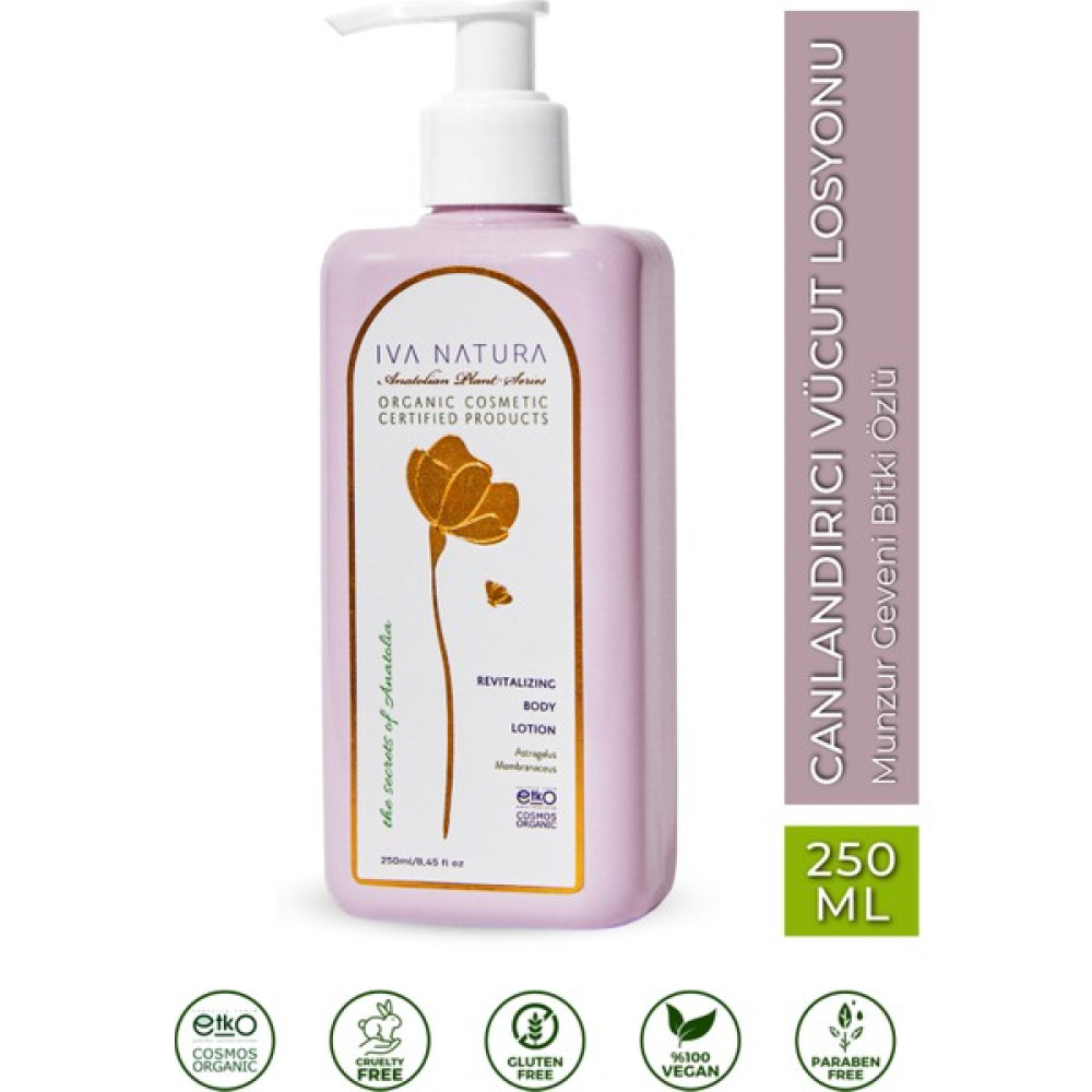 IVA NATURA Organik Canlandırıcı Vücut Losyonu Munzur Geveni ve Kara Mürver Bitki Özlü 250 ML Nemlendiriciler Fiyatı