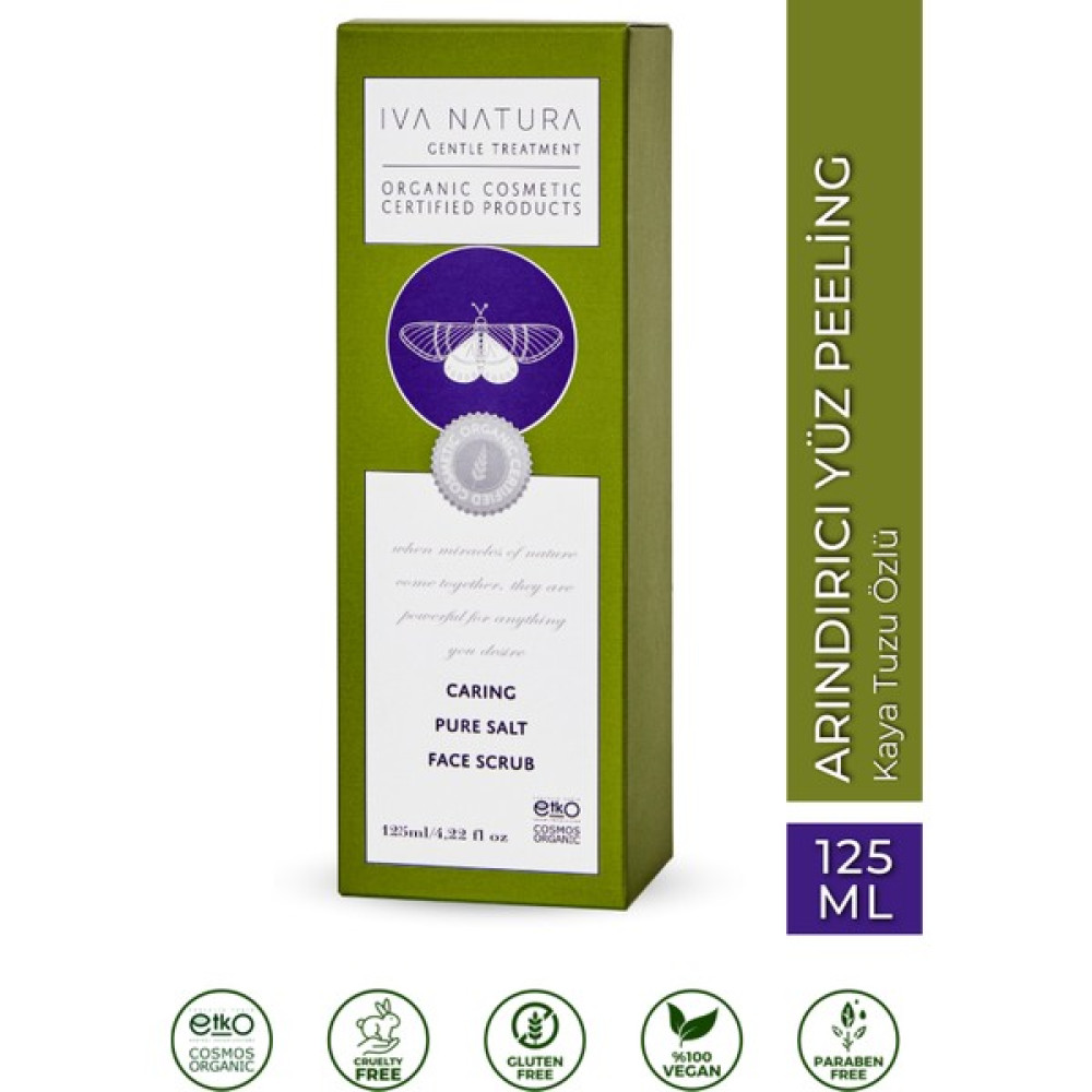 IVA NATURA Organik Yüz Peeling Zeytin Çekirdeği Tozu ve Mineral Tuz İçerikli 125 ML Cilt Temizleme ve Peeling Fiyatı