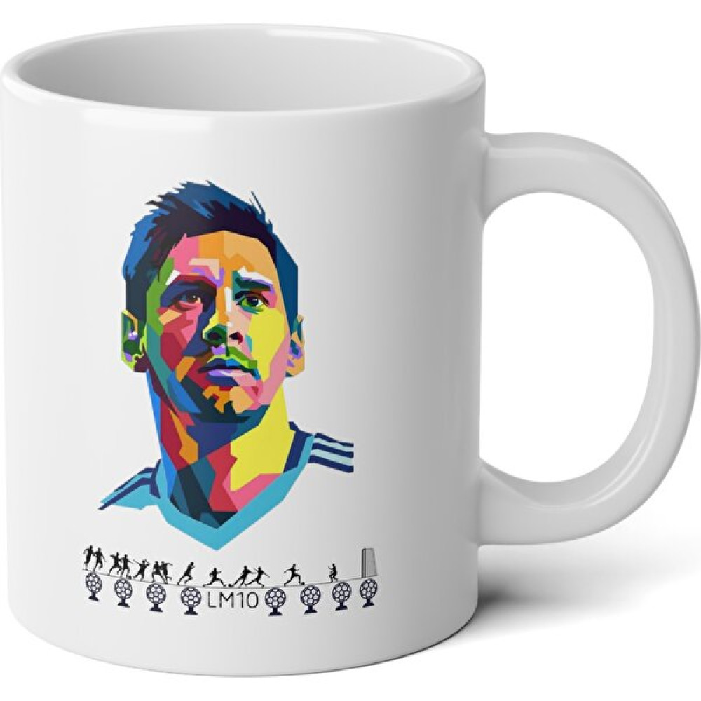 Ivart Messi-Futbol Özel Tasarım Baskılı Premium Porselen Kupa Bardak(Fenerbahçe-Galatasaray-Bjk) - Beyaz - 300 ml Fincan / Bardak / Kahve Takımı Fiyatı