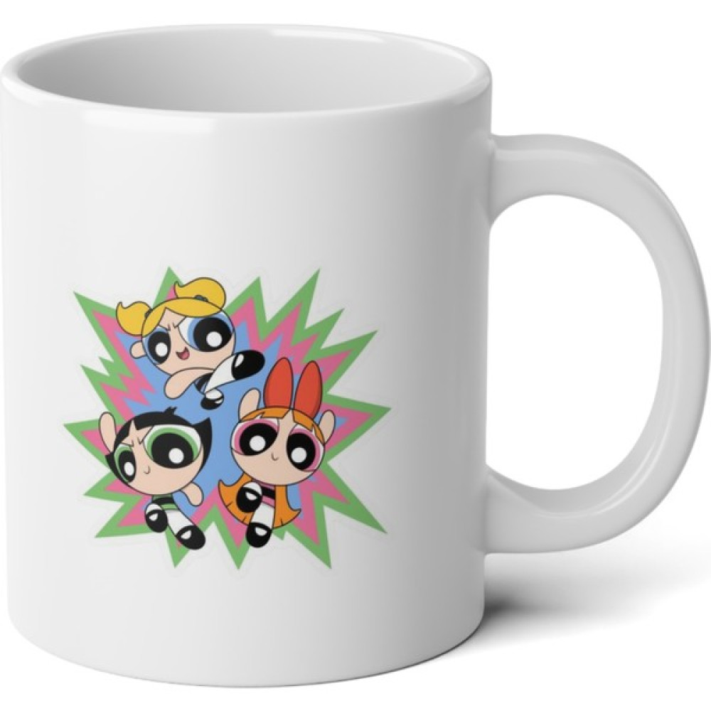 Ivart Power Puff Girls Tasarım Baskılı Premium Beyaz Porselen Kupa Bardak - 330 ml Fincan / Bardak / Kahve Takımı Fiyatı