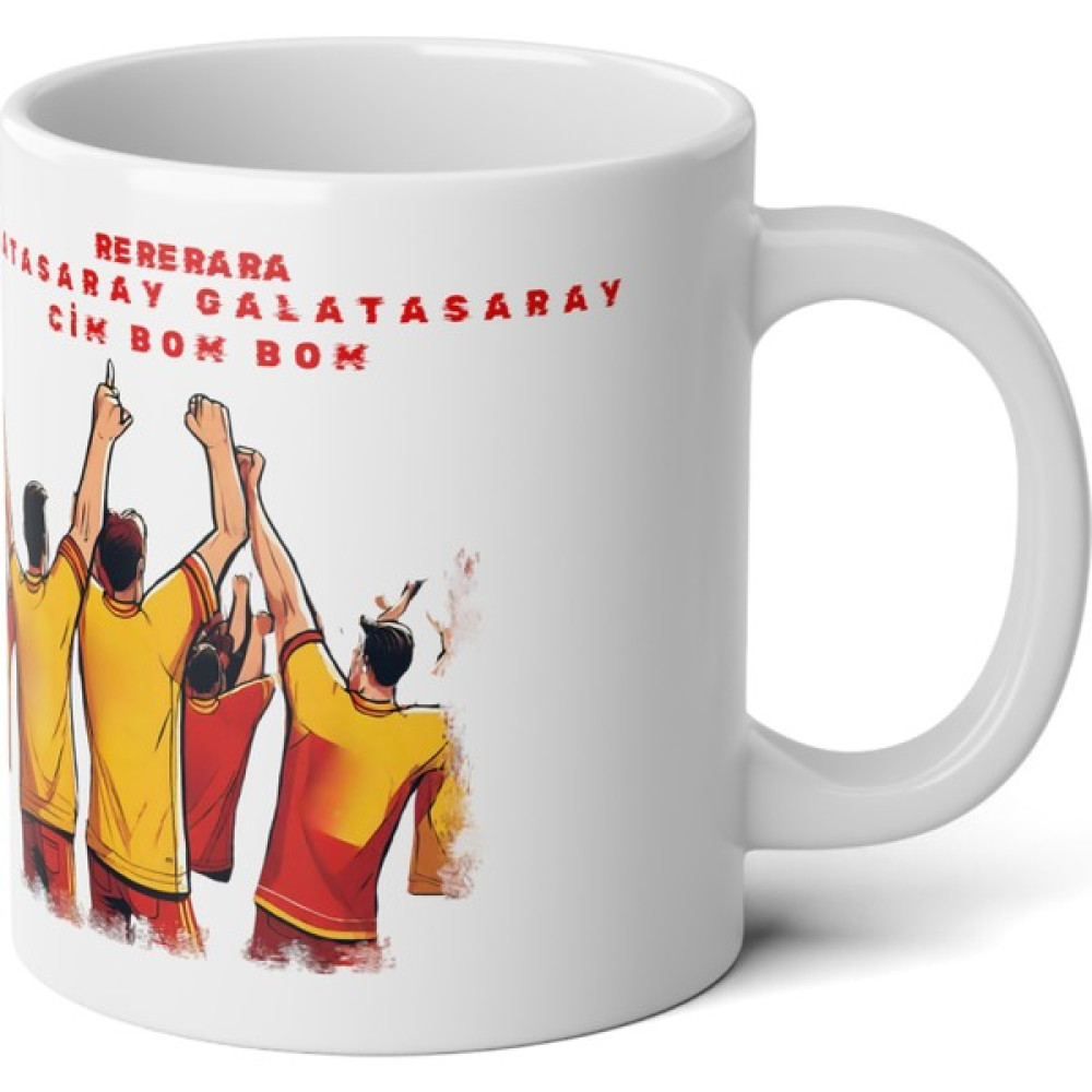 Ivart Re Re Ra Ra Galatasaray Cimbom Baskılı Premium Porselen Kupa Bardak - Beyaz - 330 ml Fincan / Bardak / Kahve Takımı Fiyatı