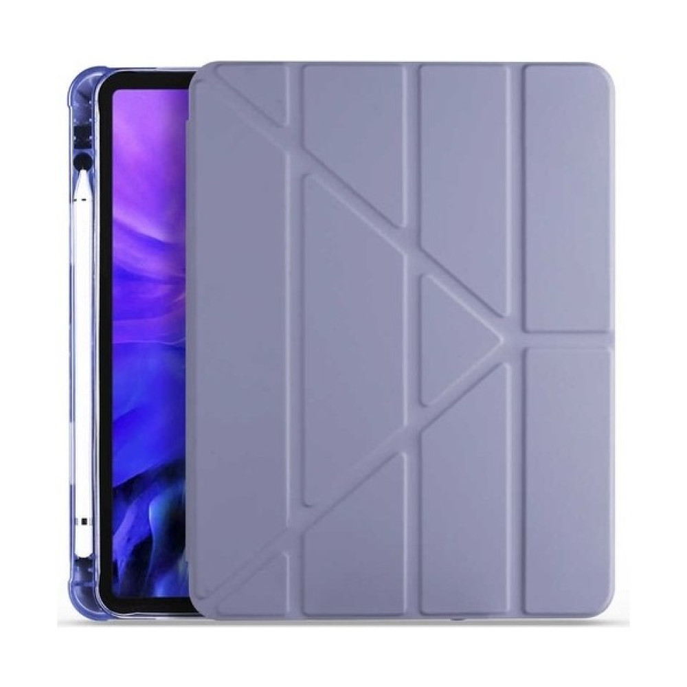Ivoomi Apple iPad Pro 11 2/3/4. Nesil Uyumlu Kılıf 3 Aşamalı Süper Arka Silikonlu Kalem Bölmeli Kılıf Tri Folding Mor Tablet Kılıfı Fiyatı