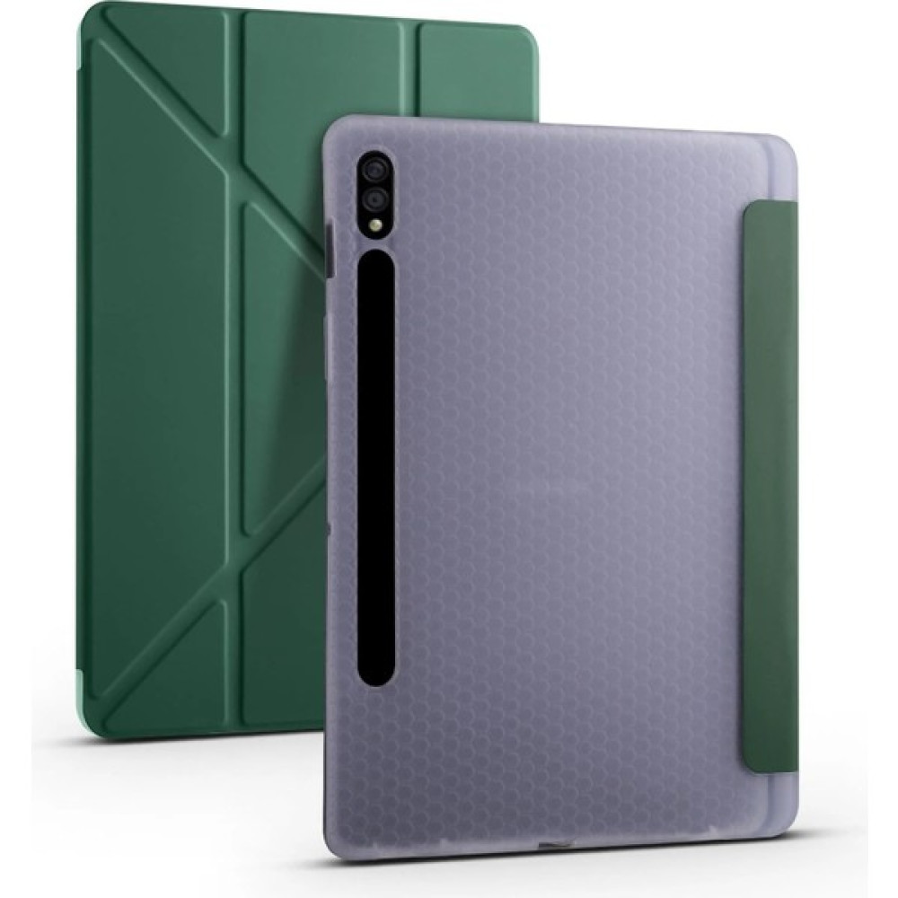 Ivoomi Ivoomi samsung Galaxy Tab S7 Fe/s7 S8 Plus T970/X800/T733/T737/T736 12.4"kalemlikli Trifolding Kılıf - Koyu Yeşil Tablet Kılıfı Fiyatı