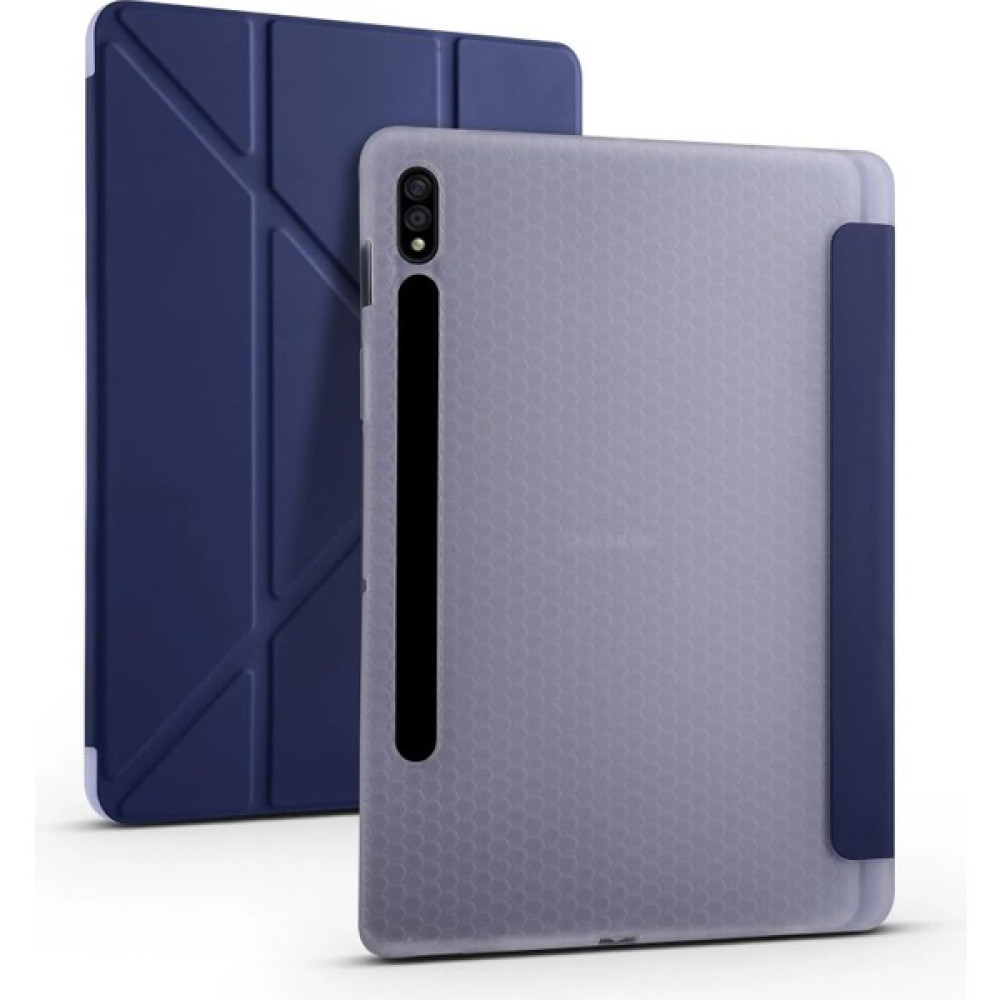 Ivoomi Ivoomi samsung Galaxy Tab S7 Fe/s7 S8 Plus T970/X800/T733/T737/T736 12.4"kalemlikli Trifolding Kılıf - Lacivert Tablet Kılıfı Fiyatı