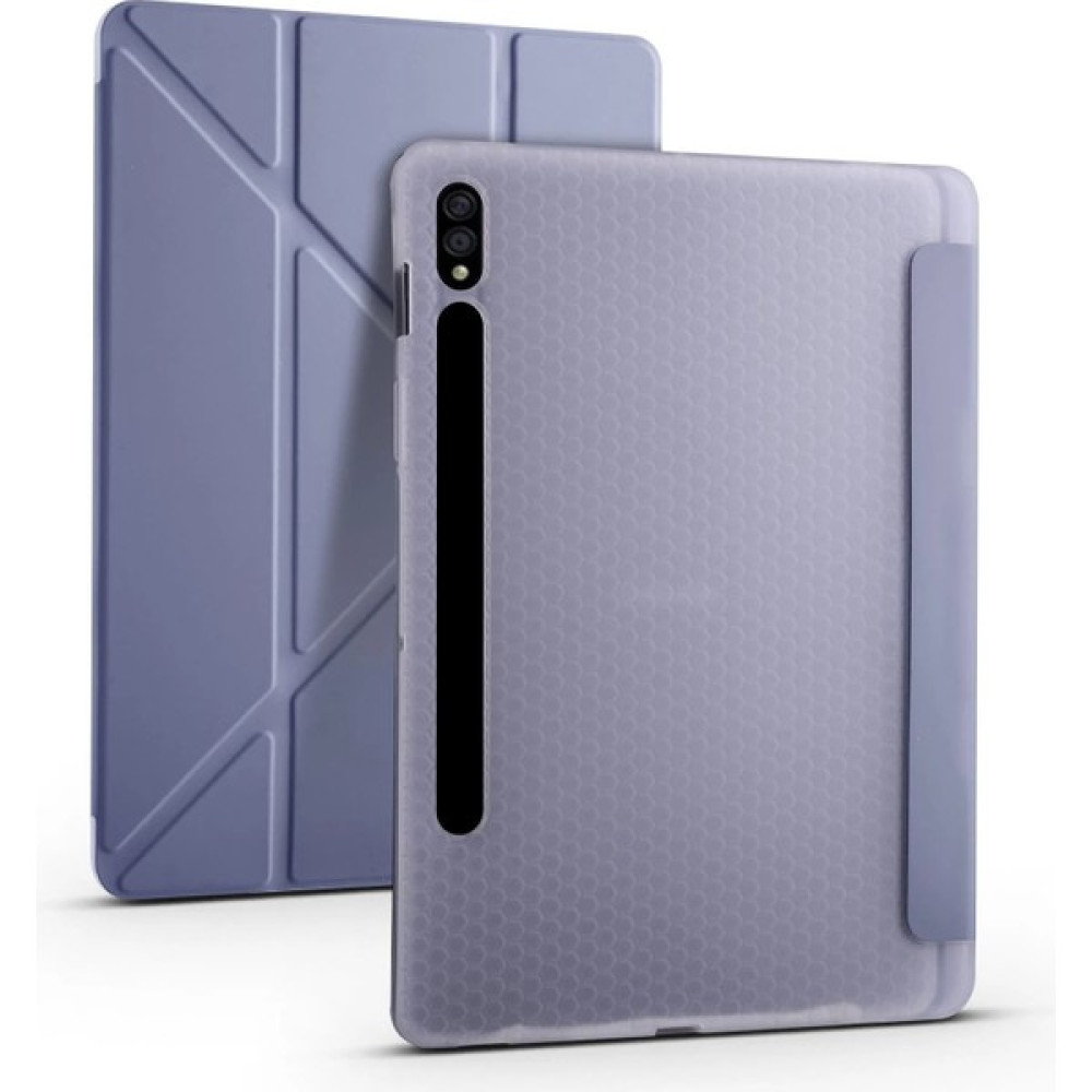 Ivoomi Ivoomi samsung Galaxy Tab S7 Fe/s7 S8 Plus T970/X800/T733/T737/T736 12.4"kalemlikli Trifolding Kılıf - Mor Tablet Kılıfı Fiyatı