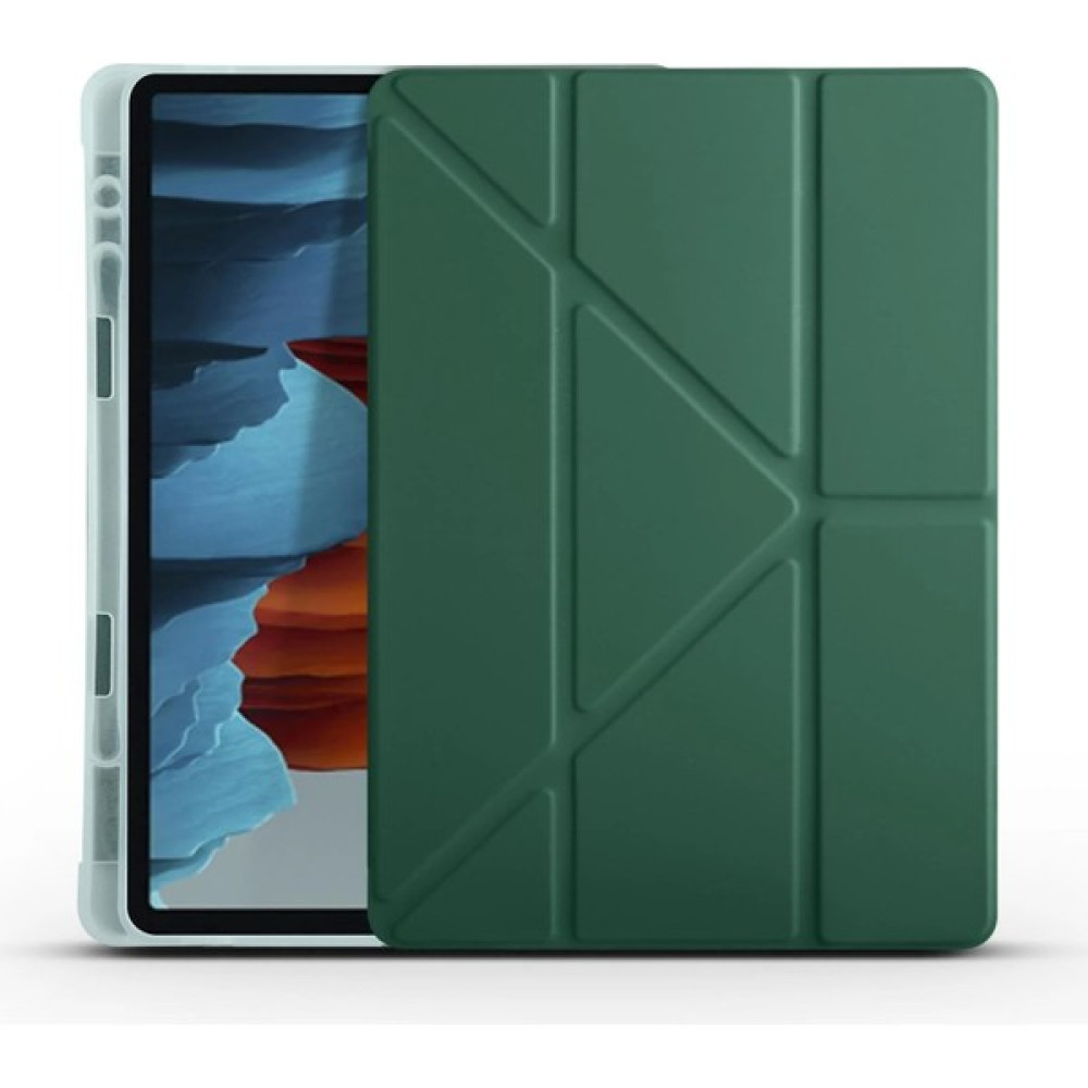 Ivoomi Samsung Galaxy Tab S9 / S9 Fe 10,9 Inç "kalemlikli Trifolding Kılıf 3 Katlamalı Standlı Uyku Modlu - 5 - Koyu Yeşil Tablet Kılıfı Fiyatı