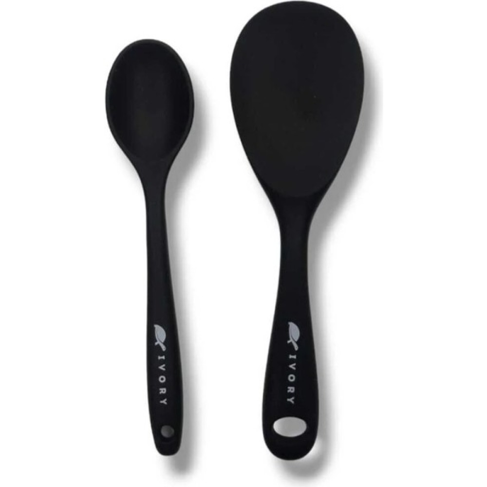 Ivory Silikon Pilav Kaşığı ve Yemek Kaşığı - Siyah Çatal / Kaşık / Bıçak Takımları Fiyatı