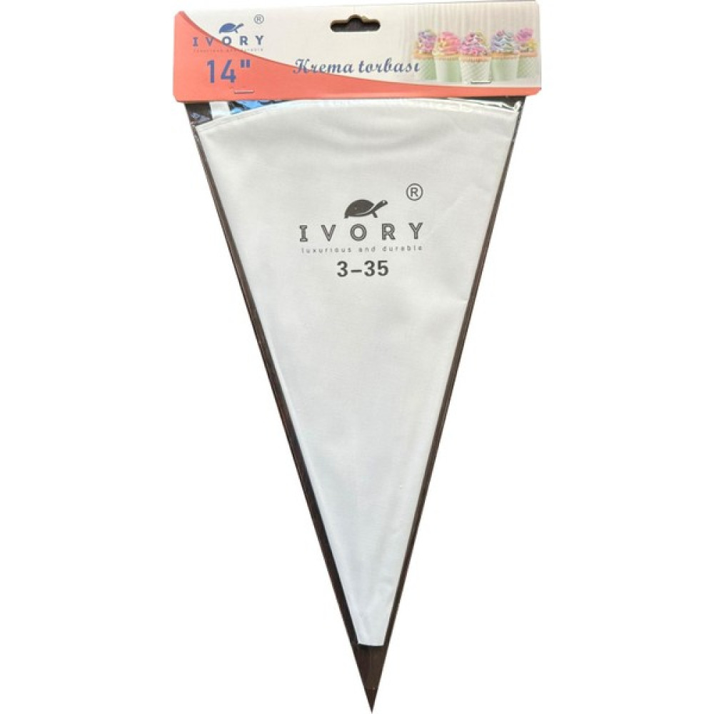 Ivory Yıkanabilir Tekrar Kullanılabilir Beyaz Krema Sıkma Torbası - 35 Cm. - 1 Adet Tatlı ve Pasta Malzemeleri Fiyatı