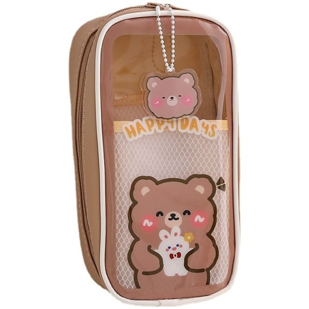 Ivy Stationery Şeffaf Büyük Kapasiteli Öğrenci Kalem Kutusu - Kahverengi (Yurt Dışından) - 1 Adet Kalemlik (Kalem Kutusu) Fiyatı