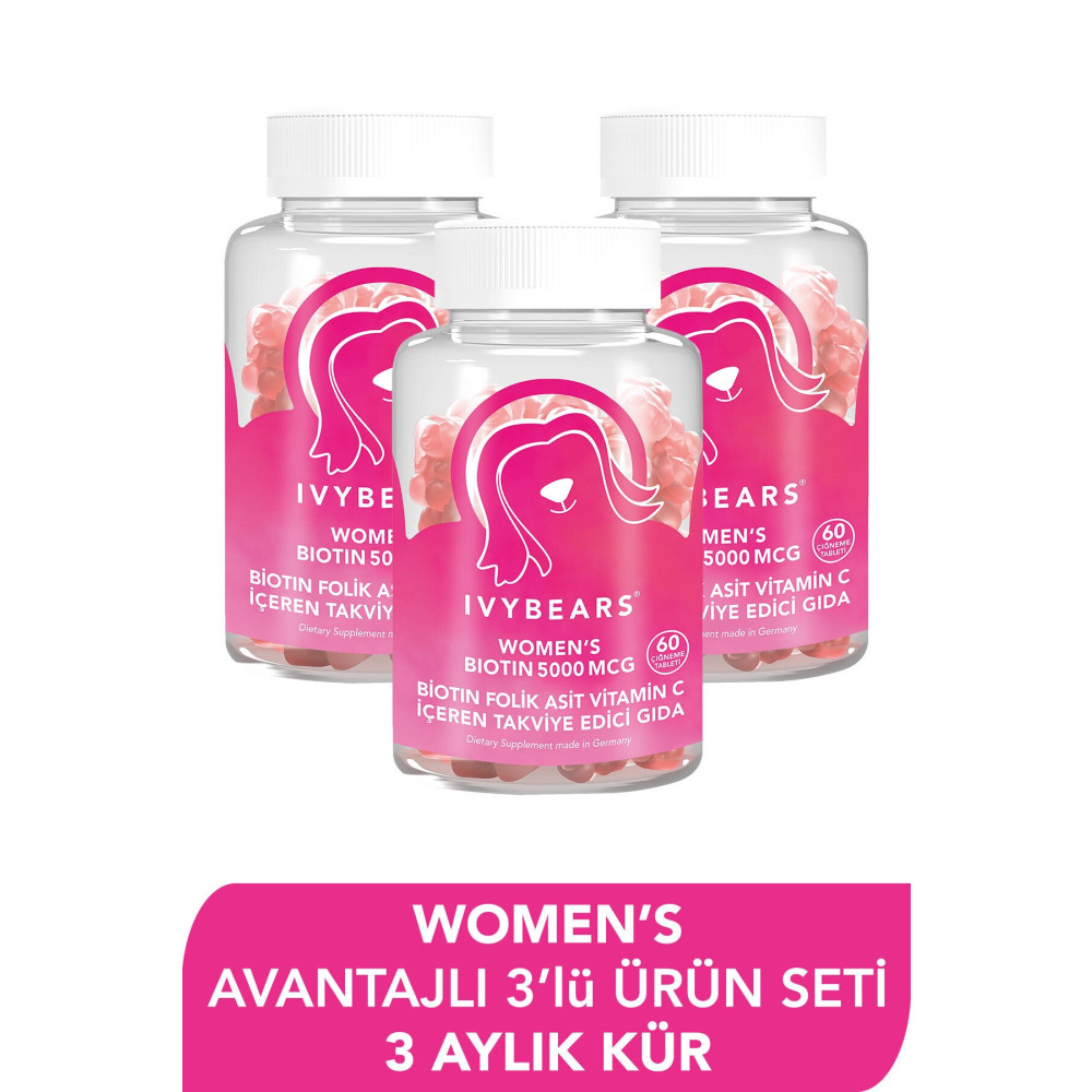 IvyBears Kadın Saç Vitamini Biotin 5000 Mcg 180 Tablet Saç Bakım Maskeleri & Serumlar & Spreyler Fiyatı