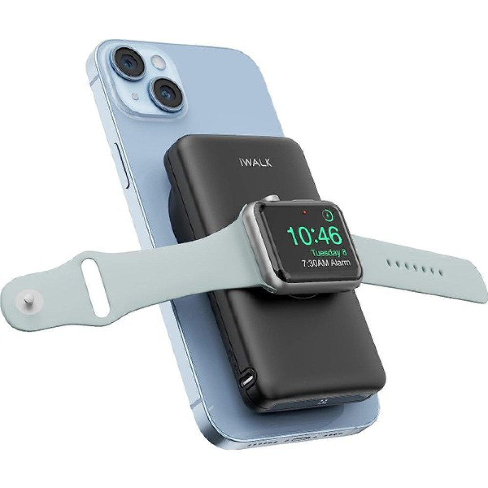 iWalk MagSafe Kablosuz Şarj 3IN1(Telefon-Saat-Kulaklık) Çoklu Cihaz Destekli Powerbank - Siyah Taşınabilir Şarj Cihazı - Powerbank Fiyatı