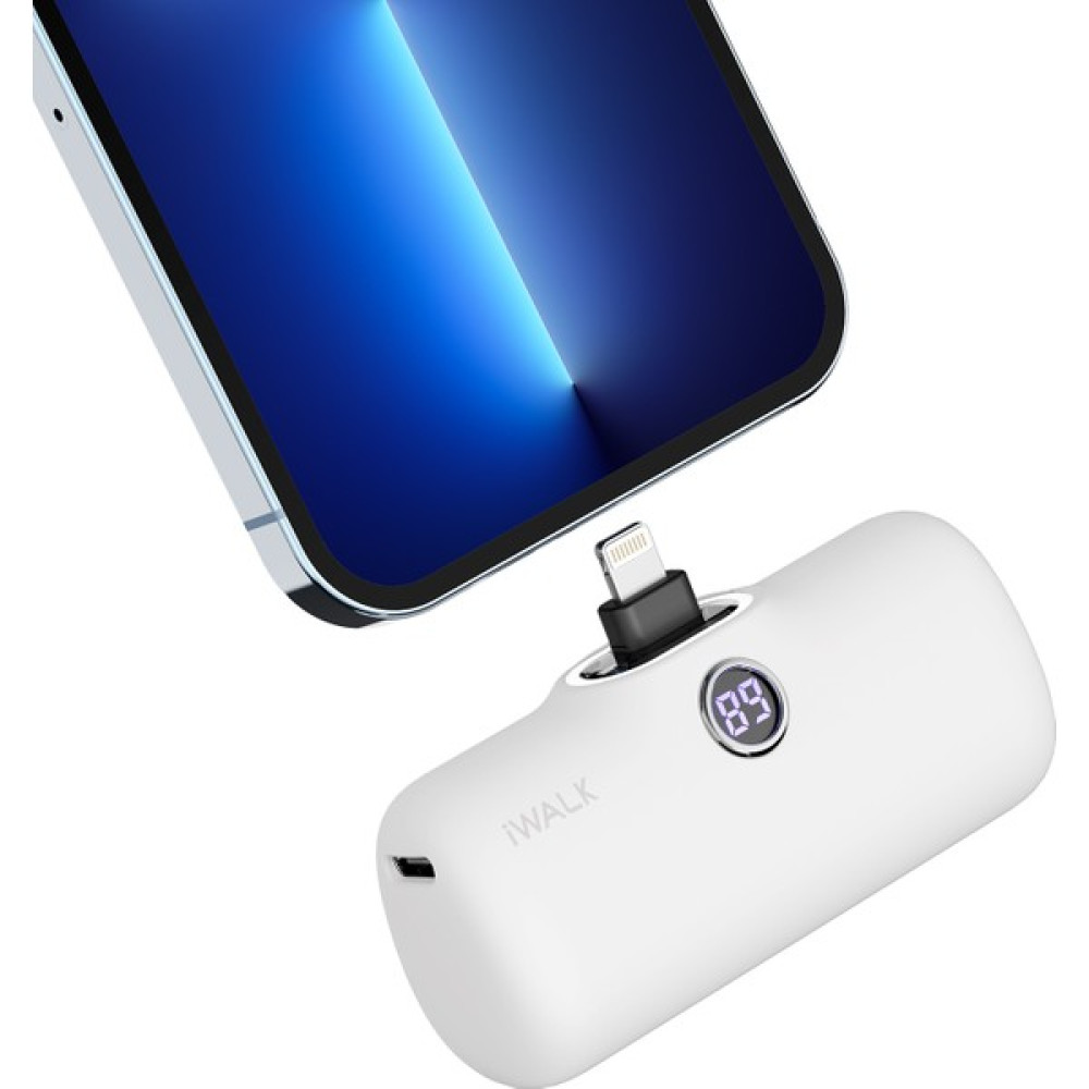 iWalk Miniboy PD 18W Özel 2IN1(Telefon+Kulaklık) 4.800MAH Powerbank - Beyaz Taşınabilir Şarj Cihazı - Powerbank Fiyatı
