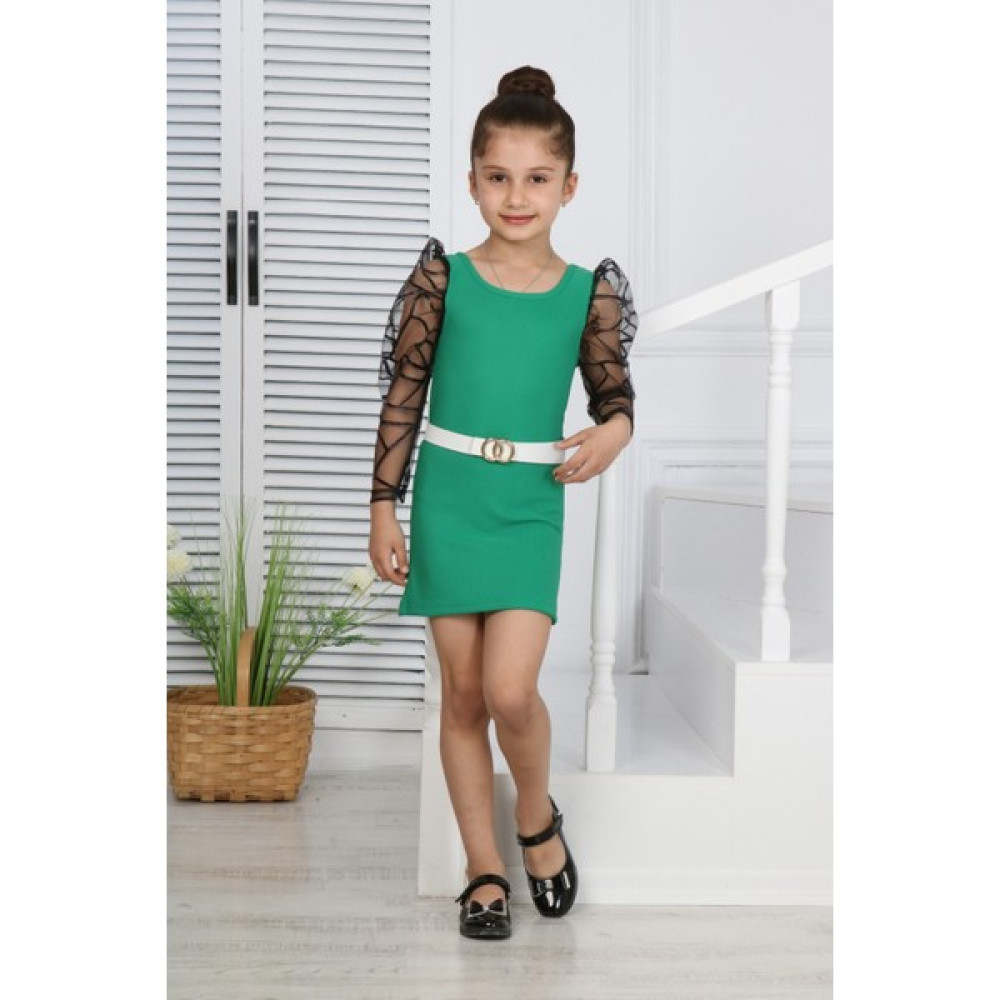 İxos Kids Club Kız Çocuk Elbise-U Yaka Uzun Kol Mınah-06130009 Kız Çocuk Elbise Fiyatı