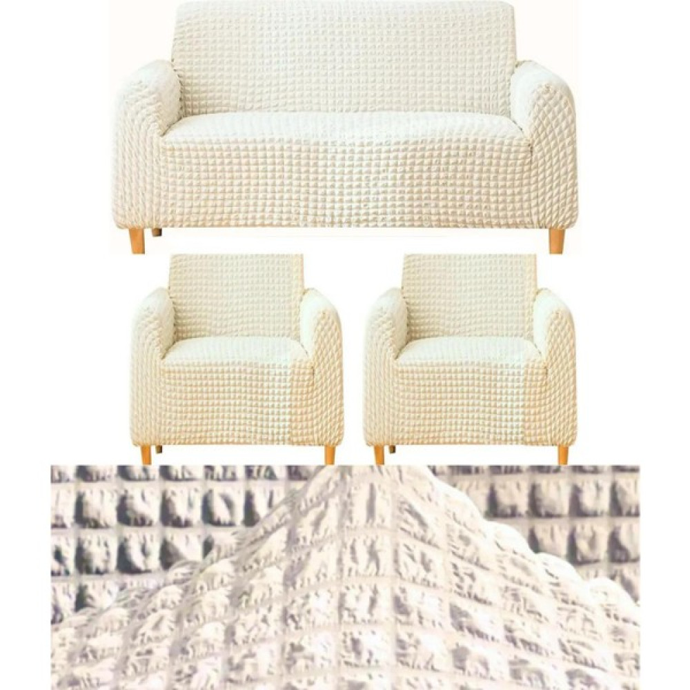 IYDGAH 311 Bürümcük Eteksiz, Lastikli, Esnek, Yıkanabilir Koltuk, Kanepe, Çekyat Takımı Örtüsü/kılıfı - Krem - 100 x 150 cm Koltuk & Kanepe Örtüsü Fiyatı