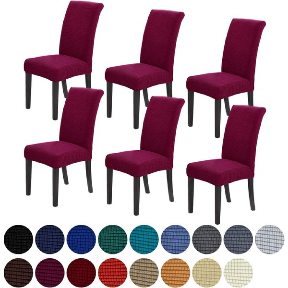 IYDGAH Sandalye Kılıfı Likralı Yıkanabilir Esnek Lastikli Bambu Sandalye Örtüsü 6 Adet Bordo - 35 x 56 cm Koltuk & Kanepe Örtüsü Fiyatı
