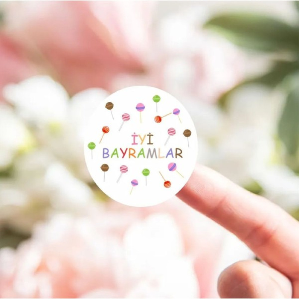 Iyi Bayramlar Etiket Mat Sticker Kurban Bayramı Ramazan 3 cm - 48 Adet Etiket Fiyatı