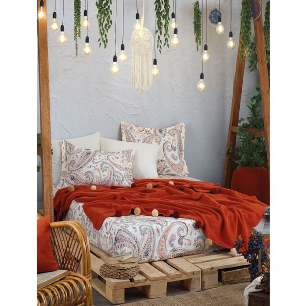 Iyi Geceler Istanbul Boho Chic Battaniye Seti Tarçın - 200 x 220 cm - Turuncu Battaniye Fiyatı
