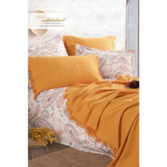 İyi Geceler İstanbul Boho Chic Çift Kişilik Hardal Pike Takımı