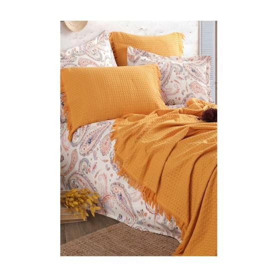 İyi Geceler İstanbul Boho Chic Çift Kişilik Hardal Pike Takımı