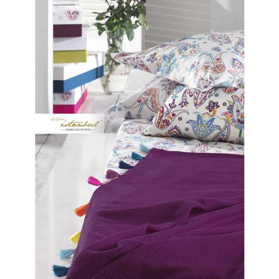 İyi Geceler İstanbul Up Style Mürdüm Çift Kişilik Pike Takımı